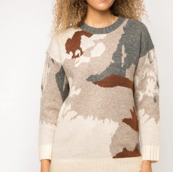 NWT Mystree Taupe & Grey Color Mix Pullover - Picture 5 of 6